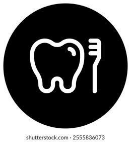 Editable tooth and brush vector icon. Dentistry, healthcare, medical. Part of a big icon set family. Perfect for web and app interfaces, presentations, infographics, etc