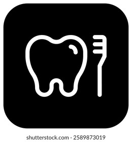 Editable tooth and brush vector icon. Dentistry, healthcare, medical. Part of a big icon set family. Perfect for web and app interfaces, presentations, infographics, etc