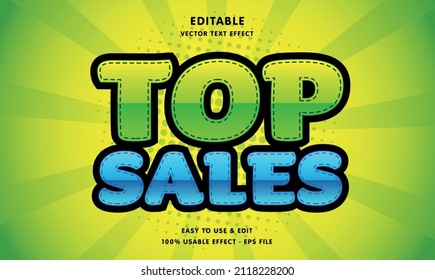 editable top sales vector text effect with modern style design, usable for logo or company campaign 
