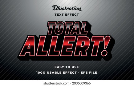 editable total allert vector text effect with modern style design