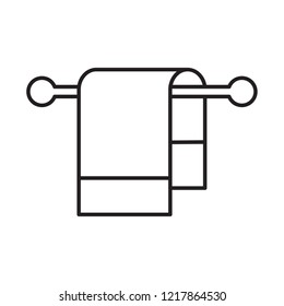 editable towel vector icon, modern design, outline style, black and white color 