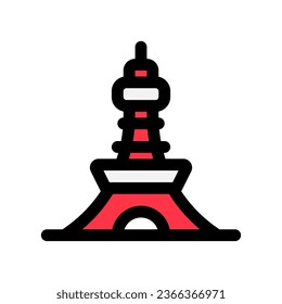 Editable tower, communication vector icon. Landmark, monument, building, structure, architecture. Part of a big icon set family. Perfect for web and app interfaces, presentations, infographics, etc