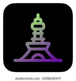 Editable tower, communication vector icon. Landmark, monument, building, structure, architecture. Part of a big icon set family. Perfect for web and app interfaces, presentations, infographics, etc