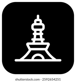 Editable tower, communication vector icon. Landmark, monument, building, structure, architecture. Part of a big icon set family. Perfect for web and app interfaces, presentations, infographics, etc