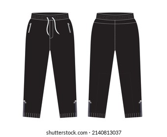 Editable Track Pant Sketch Illustration, Jogging Catalog, Mens Track Pant Model Streetwear Vector, Digital Artworks Mockup Clothing, Unisex Track Pant, Running Pant Vector Illustration Sketch File