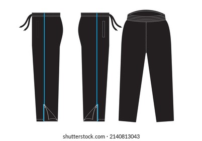 Editable Track Pant Sketch Illustration, Jogging Catalog, Mens Track Pant Model Streetwear Vector, Digital Artworks Mockup Clothing, Unisex Track Pant, Running Pant Vector Illustration Sketch File