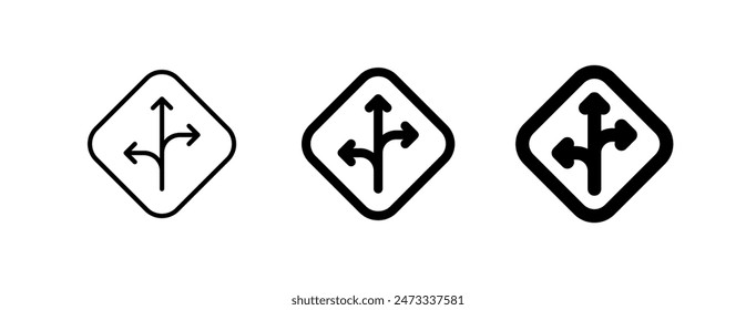 Editable traffic sign arrow vector icon. Map, location, navigation. Part of a big icon set family. Perfect for web and app interfaces, presentations, infographics, etc