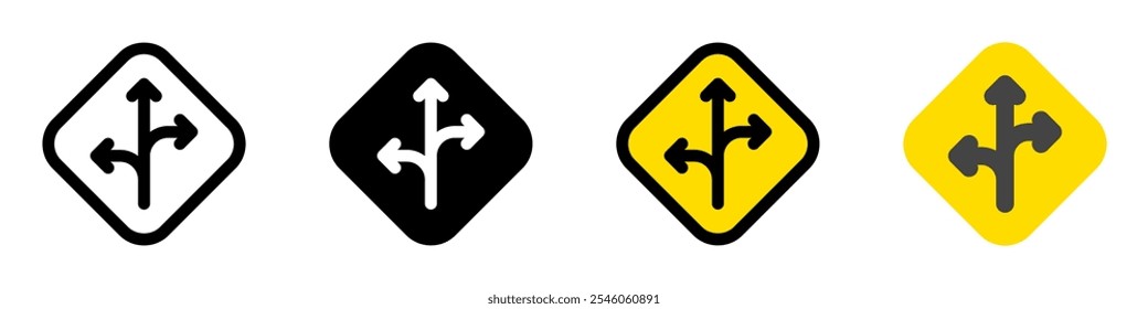 Editable traffic sign arrow vector icon. Map, location, navigation. Part of a big icon set family. Perfect for web and app interfaces, presentations, infographics, etc