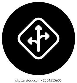 Editable traffic sign arrow vector icon. Map, location, navigation. Part of a big icon set family. Perfect for web and app interfaces, presentations, infographics, etc