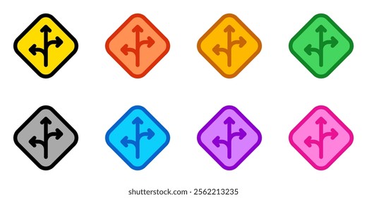 Editable traffic sign arrow vector icon. Map, location, navigation. Part of a big icon set family. Perfect for web and app interfaces, presentations, infographics, etc