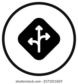 Editable traffic sign arrow vector icon. Map, location, navigation. Part of a big icon set family. Perfect for web and app interfaces, presentations, infographics, etc