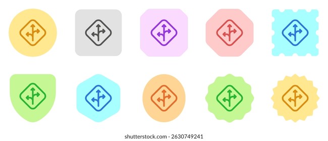 Editable traffic sign arrow vector icon. Map, location, navigation. Part of a big icon set family. Perfect for web and app interfaces, presentations, infographics, etc