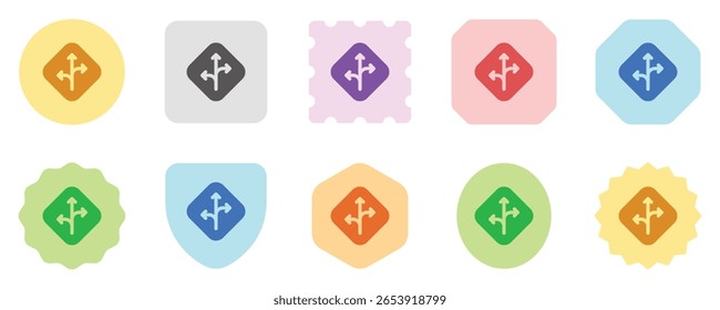 Icono de Vector de flecha de señal de tráfico editable. Mapa, ubicación, navegación. Parte de una gran familia de iconos. Perfecto para interfaces de Web y App, presentaciones, infografías, etc