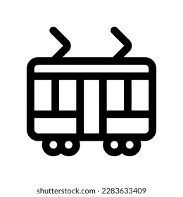 Editable tram vector icon. Vehicles, transportation, travel. Part of a big icon set family. Perfect for web and app interfaces, presentations, infographics, etc