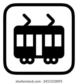Editable tram vector icon. Vehicles, transportation, travel. Part of a big icon set family. Perfect for web and app interfaces, presentations, infographics, etc