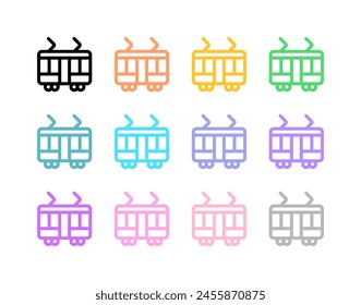Icono de Vector de tranvía editable. Vehículos, transporte, viajes. Parte de una gran familia de iconos. Perfecto para interfaces de Web y App, presentaciones, infografías, etc