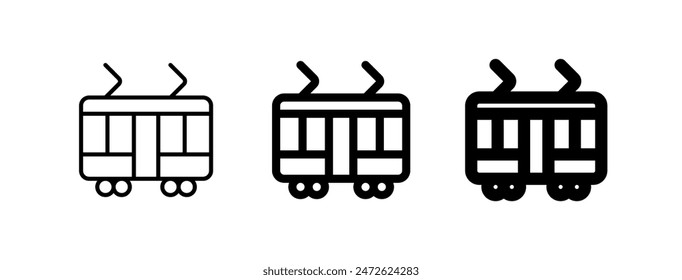 Icono de Vector de tranvía editable. Vehículos, transporte, viajes. Parte de una gran familia de iconos. Perfecto para interfaces de Web y App, presentaciones, infografías, etc