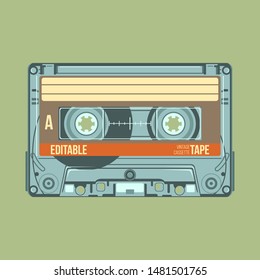 editable transparent vintage cassette tape