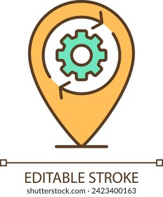Editable transportation icon representing moving service, isolated vector, multicolor thin line illustration.