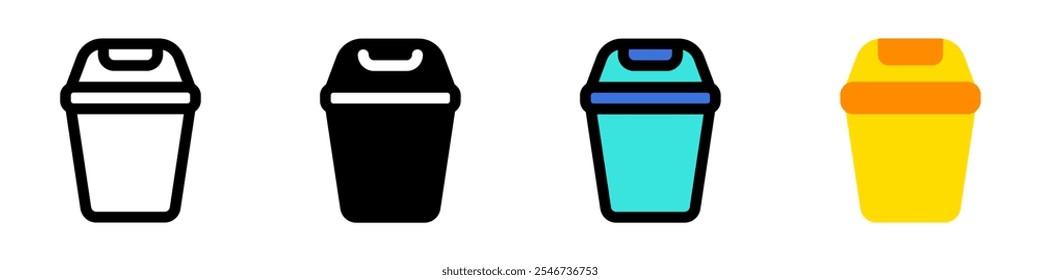 Editable trash bin vector icon. Part of a big icon set family. Perfect for web and app interfaces, presentations, infographics, etc