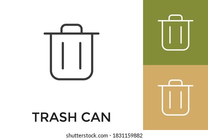 Editable Trash Can Icon with Title. Useful For Mobile Application, Website, Software and Print Media.