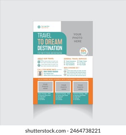 editable travel agency flyer layout
