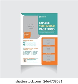 editable travel agency flyer layout