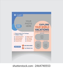 editable travel agency social media post layout
