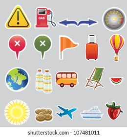 Editable travel and tourism icons