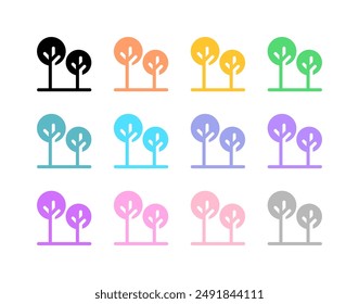 Árboles editables, plantas icono de Vector. Inmuebles, inmuebles, construcción, hipoteca, interiores. Parte de una gran familia de iconos. Perfecto para interfaces de Web y App, presentaciones, infografías, etc