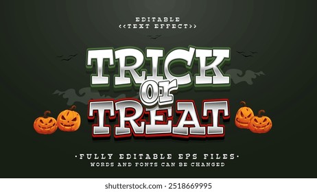 Truco editable o tratar efecto de texto de Halloween. Logo de tifografía