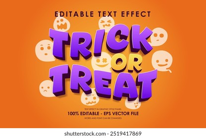 Editable Trick or Treat Halloween Text Effect, Graphic Style Effect, with Background Halloween