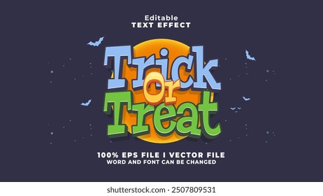 editable trick or treat text effect.typhography logo