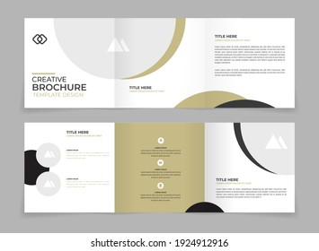 Editable Trifold Brochure Square Template. Modern, Minimal, Creative Vector