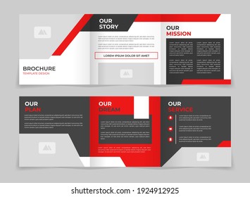 Editable trifold brochure square template. Modern, minimal, creative vector