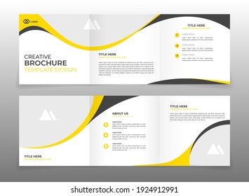 Editable trifold Brochure Square template. Modern isolated vector