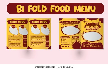 Editierbare Tri-Fold Food Menü Vorlage und Verkauf Etiketten Set