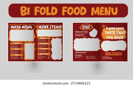 Editierbare Tri-Fold Food Menü Vorlage und Verkauf Etiketten Set