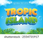 editable tropic island vector 3d text effect with modern style design