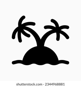 Icono de vector de isla tropical editable. Parte de una familia de iconos grandes. Perfecto para interfaces web y de aplicaciones, presentaciones, infografías, etc
