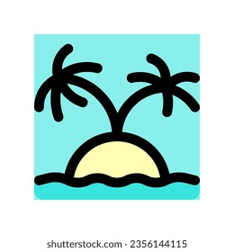Editable tropical island vector icon. Part of a big icon set family. Perfect for web and app interfaces, presentations, infographics, etc