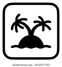 Editable tropical island vector icon. Part of a big icon set family. Perfect for web and app interfaces, presentations, infographics, etc