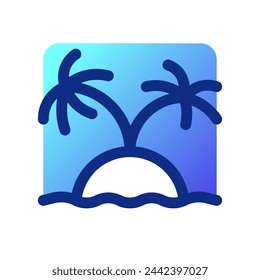 Editable tropical island vector icon. Part of a big icon set family. Perfect for web and app interfaces, presentations, infographics, etc