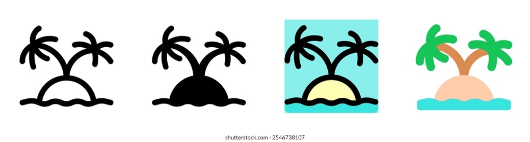 Editable tropical island vector icon. Part of a big icon set family. Perfect for web and app interfaces, presentations, infographics, etc