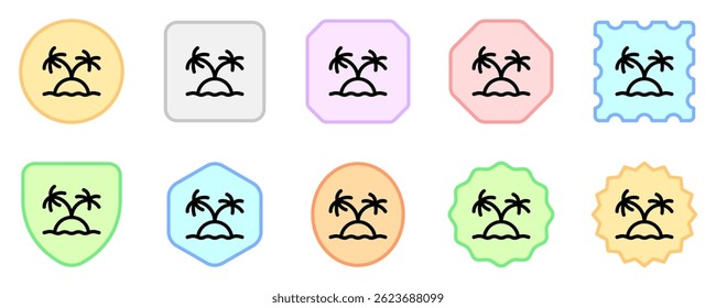 Ícone de vetor da ilha tropical editável. Parte de uma grande família de conjuntos de ícones. Perfeito para interfaces web e app, apresentações, infográficos, etc