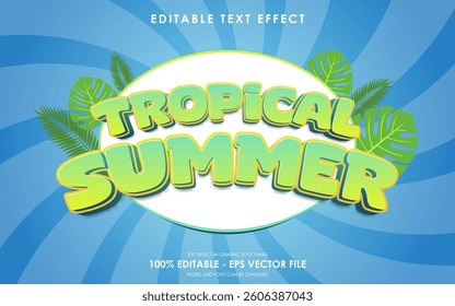 Editable Tropical Summer Text Effect