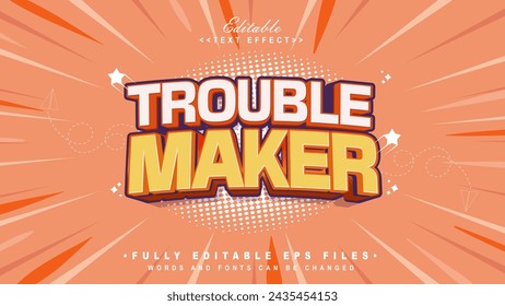 editable trouble maker text effect.typhography logo