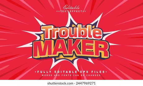 editable trouble maker text effect.typhography logo