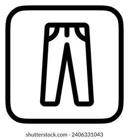 Icono de vector de pantalones editable. Ropa, moda, vestimenta. Parte de una familia de iconos grandes. Perfecto para interfaces web y de aplicaciones, presentaciones, infografías, etc