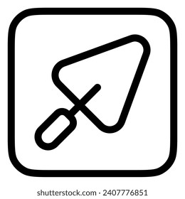 Icono de trowel, pala, vector de cemento editable. Construcción, herramientas, industria. Parte de una familia de iconos grandes. Perfecto para interfaces web y de aplicaciones, presentaciones, infografías, etc